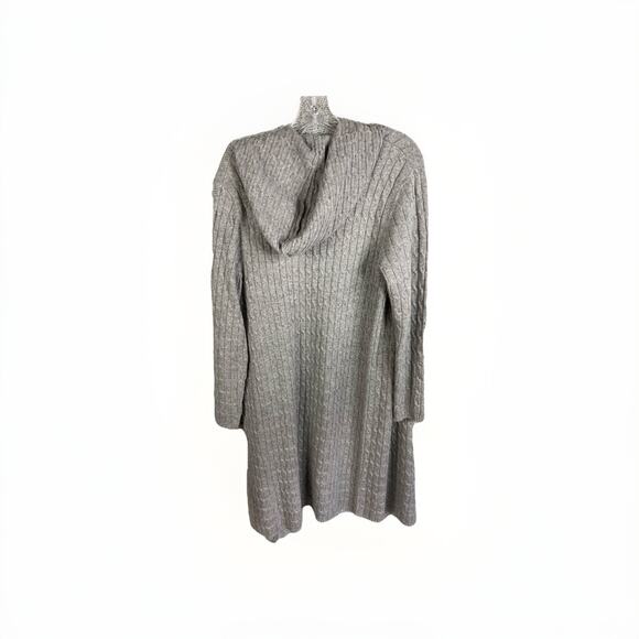 In 2 By In Cashmere Cardigan Sweater Women’s Small Cableknit Long Hooded - Picture 7 of 10